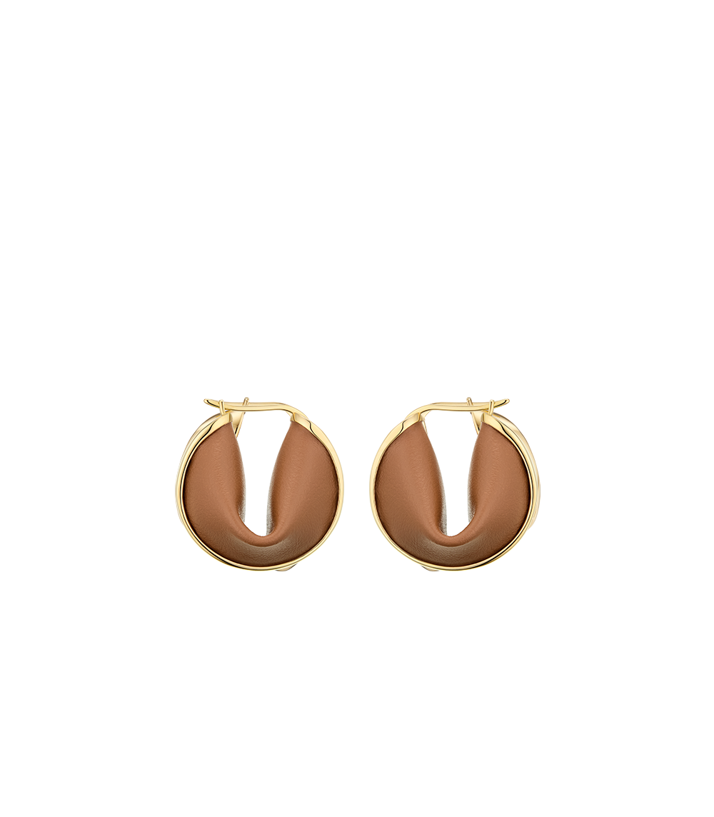 Créoles Ormé - Dorée Cuir Camel