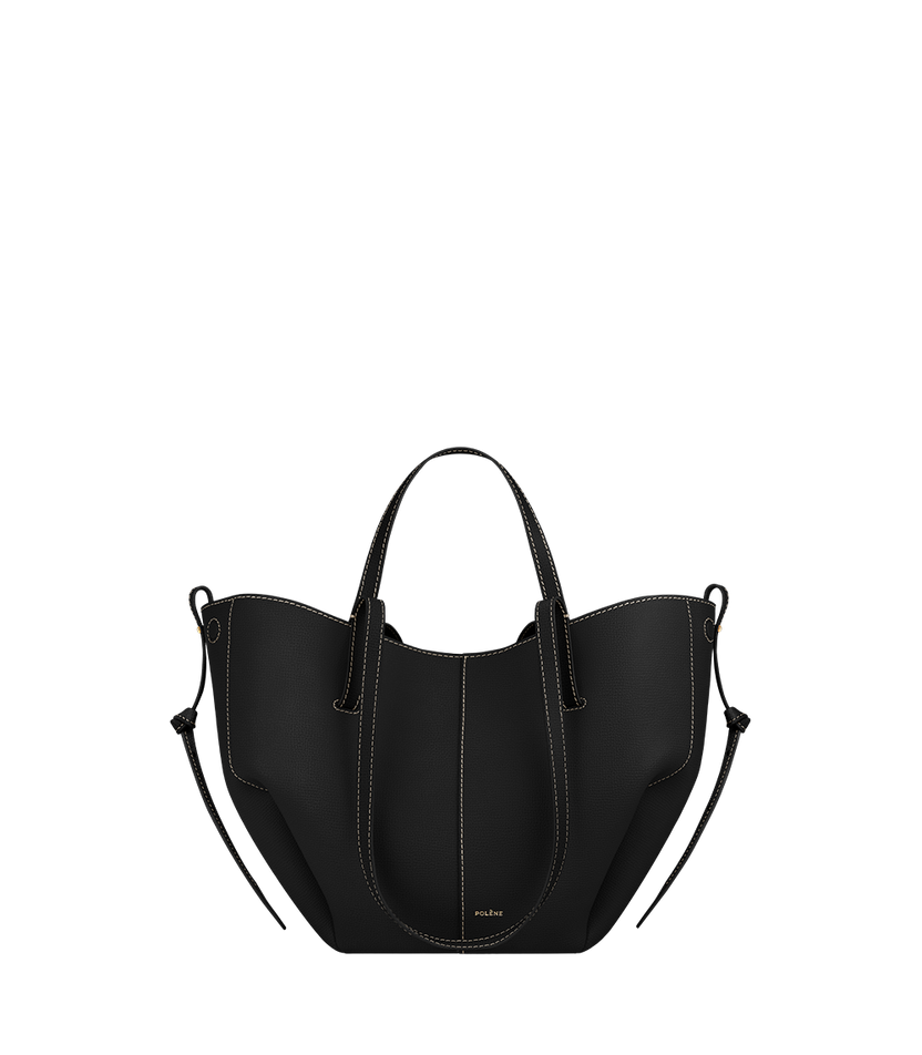 Cyme Mini - Noir Grainé Coutures Écrues